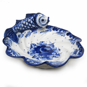 Лоток "Золотая рыбка" Гжель №STS815