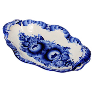 Лоток "Осетровый" Гжель №ЧП018