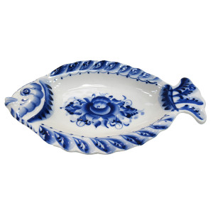 Лоток "Рыба" Гжель №NP10