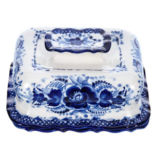 Масленка "Нежность" Гжель №25-2A