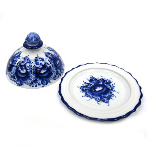 Масленка Гжель "Скоморошьи забавы" №CHP022