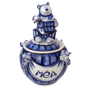 Горшочек "Мед" Гжель №CHP011