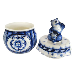 Медовница "Медведь" Гжель №CHP024