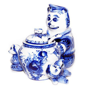 Медовница "Три медведя" Гжель №STS098 