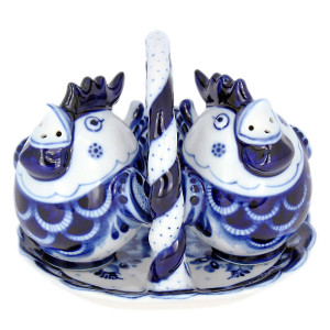 Набор для специй Гжель "Петушки" №CHN008