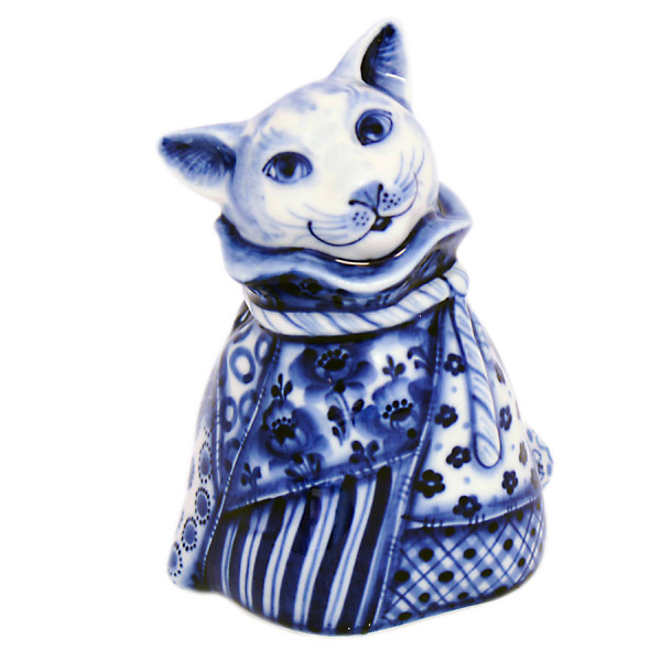 Солонка Гжель "Кот в мешке" №CHP053 Солонка Гжель "Кот в мешке" №CHP053