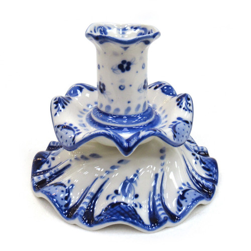 Подсвечник Гжель "Ажурный" №01-2A