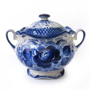 Сахарница "Тюльпан" Гжель №03-8A