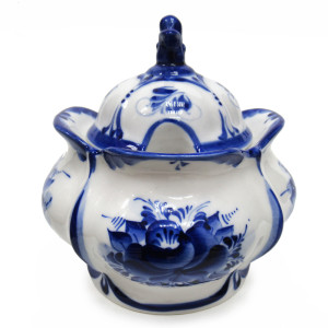 Сахарница "Роза" Гжель №STS210