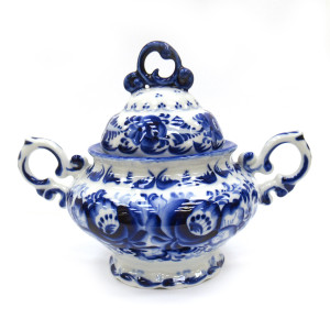 Сахарница "Чайная" Гжель №T081