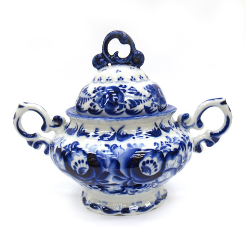 Сахарница "Чайная" Гжель №T081