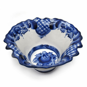 Салатник "Клевер" Гжель высокий мал. №STS045 