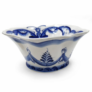 Салатник "Бабочка" Гжель высокий малый №STS1105