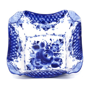 Салатник "Квадратный №3" Гжель №14-4A