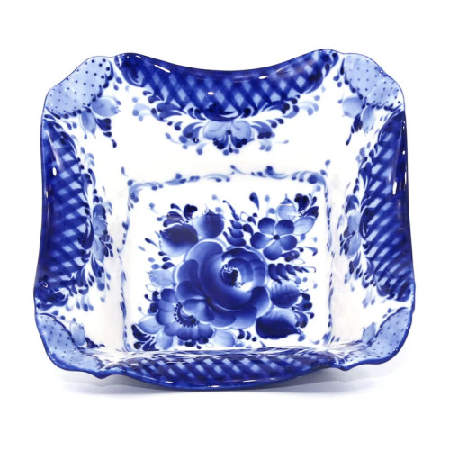 Салатник "Квадратный №3" Гжель №14-4A