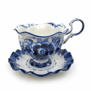 Чайный сервиз на 6 персон "Семейный" Гжель №15-2A