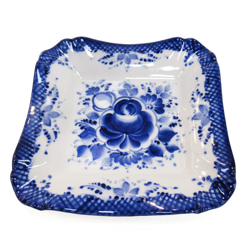 Тарелка квадратная Гжель №20-4A