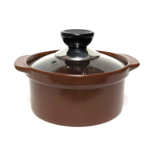 Горшочек керамический со стеклянной крышкой №1038-5XML