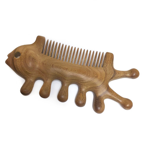 Гребешок-массажер сандаловый "Рыба" №YM237-23
