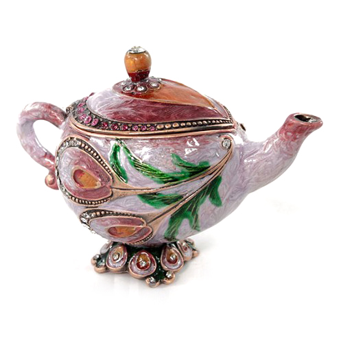 Шкатулка под Фаберже "Чайник с пером павлина" №BP1134C1 Шкатулка под Фаберже "Чайник с пером павлина" №BP1134C1