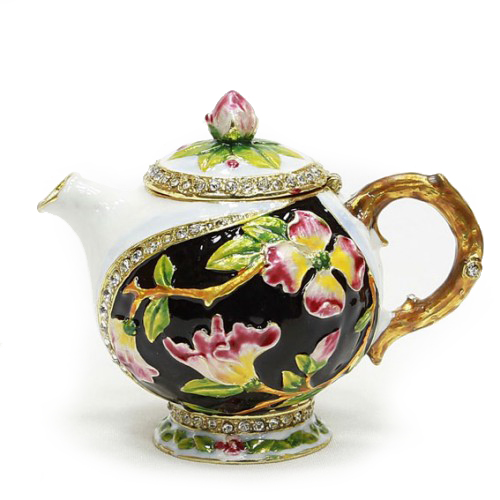 Шкатулка под Фаберже "Чайник с цветами" №BP1137K1