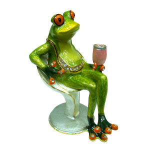 Шкатулка под Фаберже "Лягушка в баре" №BP3100K1