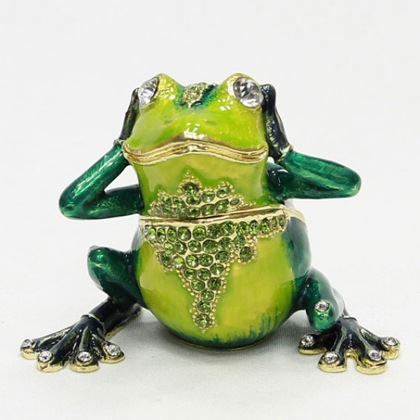 Шкатулка под Фаберже "Лягушка ничего не слышу" №BP671K1 Шкатулка под Фаберже "Лягушка ничего не слышу" №BP671K1