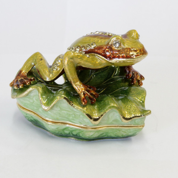 Шкатулка под Фаберже "Лягушка на листе" №BP925K1 Шкатулка под Фаберже "Лягушка на листе" №BP925K1