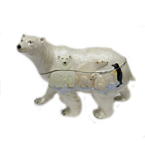 Шкатулка под Фаберже "Медведь с рисунками на спине" №BP2656S1