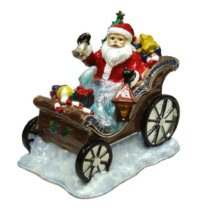Шкатулка под Фаберже "Дед мороз в карете" №BP3158P1
