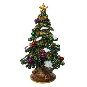 Шкатулка под Фаберже "Елка" золотая звезда №BP1708K2