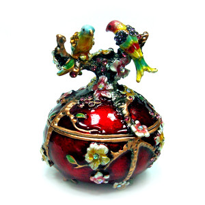 Шкатулка под Фаберже "Птицы на ветке" №BP1068C1