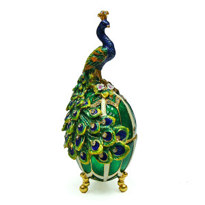 Шкатулка под Фаберже "Павлин на яйце" №BP303K1