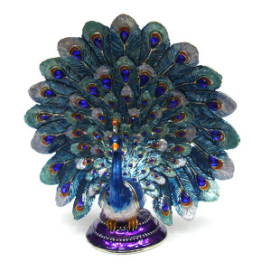 Шкатулка под Фаберже "Павлин с распущенным хвостом" №BP3078P1