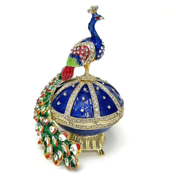 Шкатулка под Фаберже "Павлин на яйце" №6074-02B Шкатулка под Фаберже "Павлин на яйце" №6074-02B
