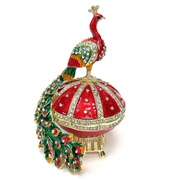 Шкатулка под Фаберже "Павлин на яйце" №6074-02R Шкатулка под Фаберже "Павлин на яйце" №6074-02R