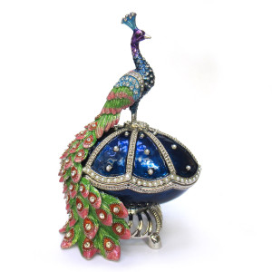 Шкатулка под Фаберже "Павлин на яйце" №BP1757P1
