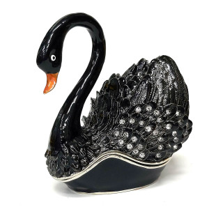 Шкатулка под Фаберже "Лебедь черный" №BP3114P1
