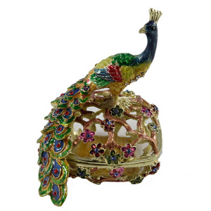 Шкатулка под Фаберже "Павлин на шкатулке" №BP1819K1
