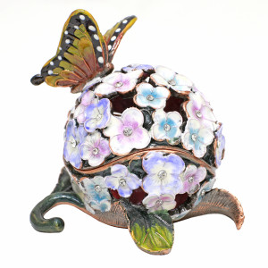 Шкатулка под Фаберже "Бабочка на цветах" №BP1729С1