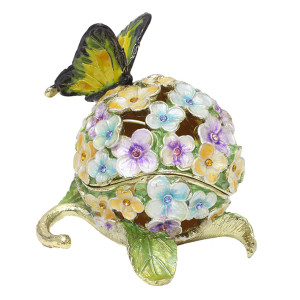 Шкатулка под Фаберже "Бабочка на цветах" №BP1729K1
