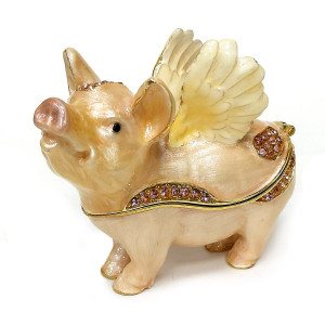 Шкатулка под Фаберже "Свинка крыльями" №SBP3844K1