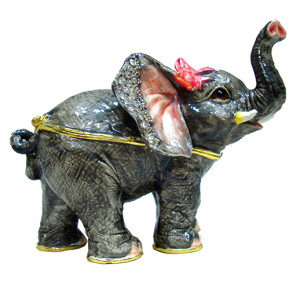 Шкатулка под Фаберже "Слонёнок с бантиком" №BP2917K1
