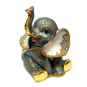 Шкатулка под Фаберже "Слонёнок сидит" №BP369K1
