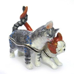 Шкатулка под Фаберже "Коты" №BP3275P1