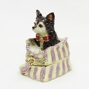 Шкатулка под Фаберже "Собака в сумке" №BP823K1