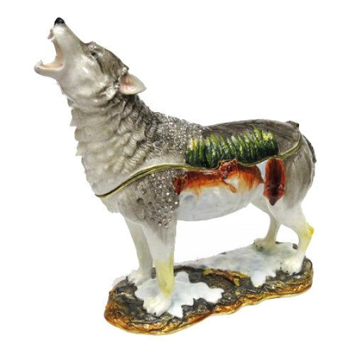 Шкатулка под Фаберже "Волк с рисунками на спине" №BP2657K1