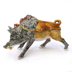 Шкатулка под Фаберже "Дикий Кабан" №BP2592K1