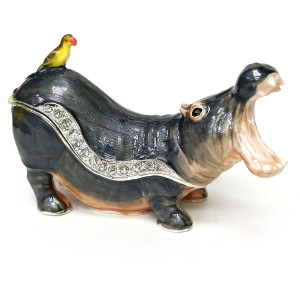 Шкатулка под Фаберже "Бегемот большой" №SBP3842S1