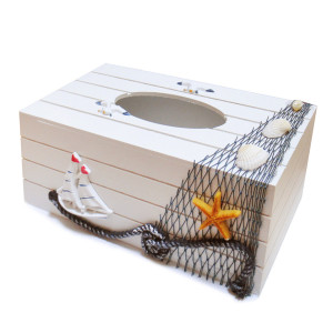 Шкатулка салфетница "Морская тема - Парусник" №12B214B